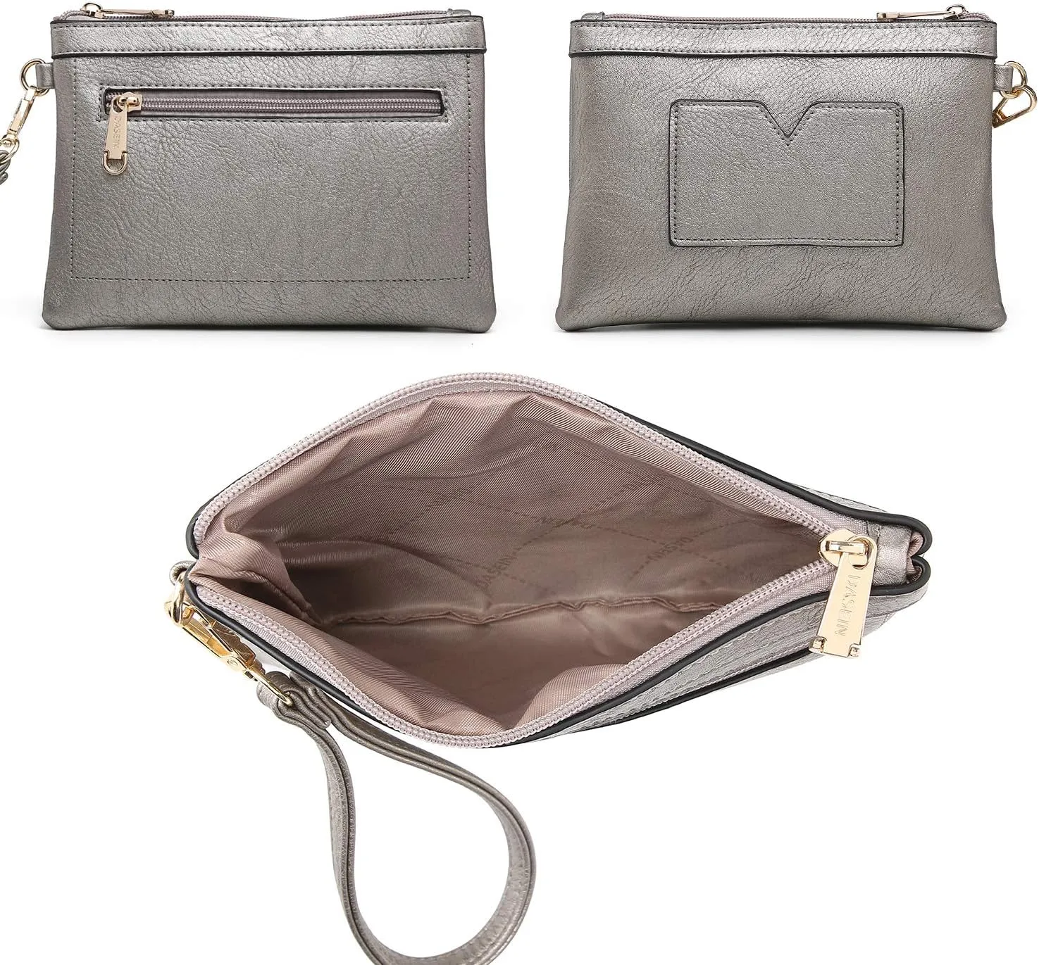 Dasein Purses Handbags for Women Satchel Vegan Leather Shoulder Bags Work Tote for Ladies with Matching Clutch