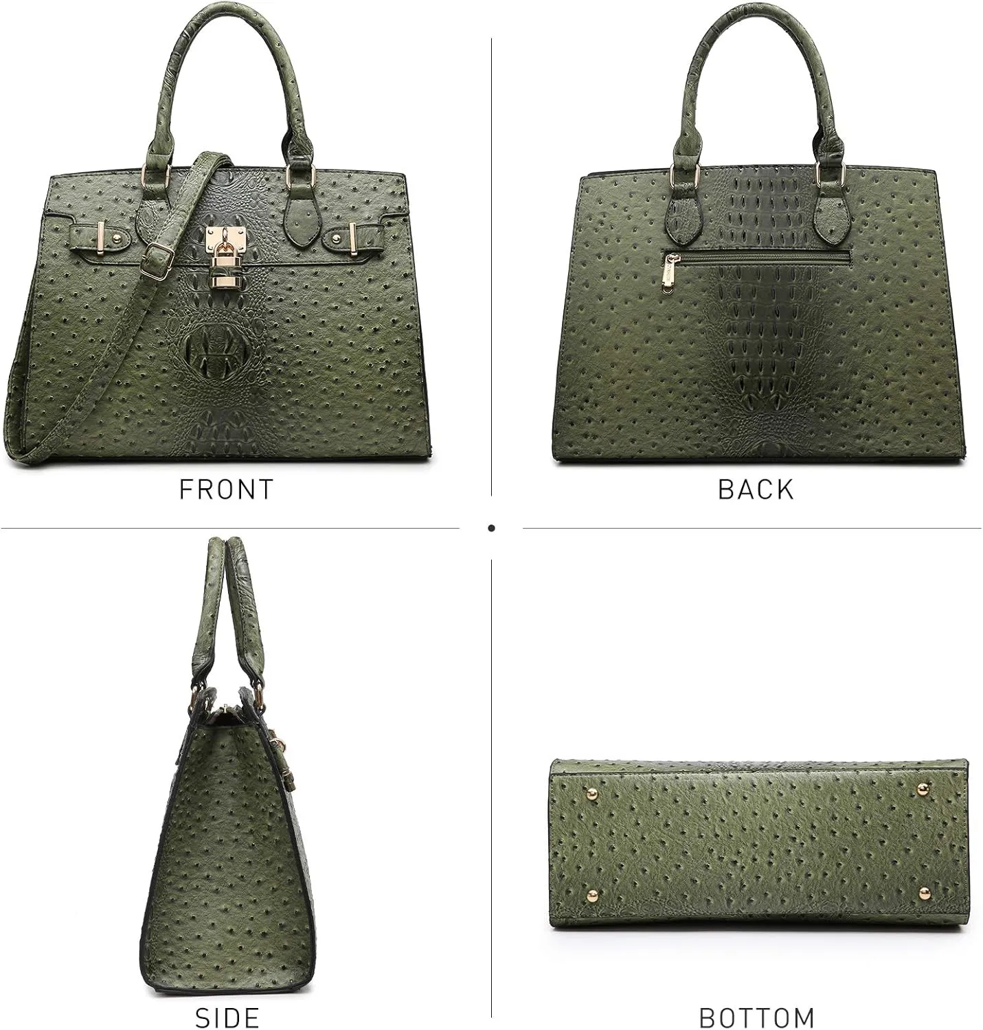Dasein Women Handbags and Purses Ladies Shoulder Bag Top Handle Satchel Tote Work Bag with Matching Clutch