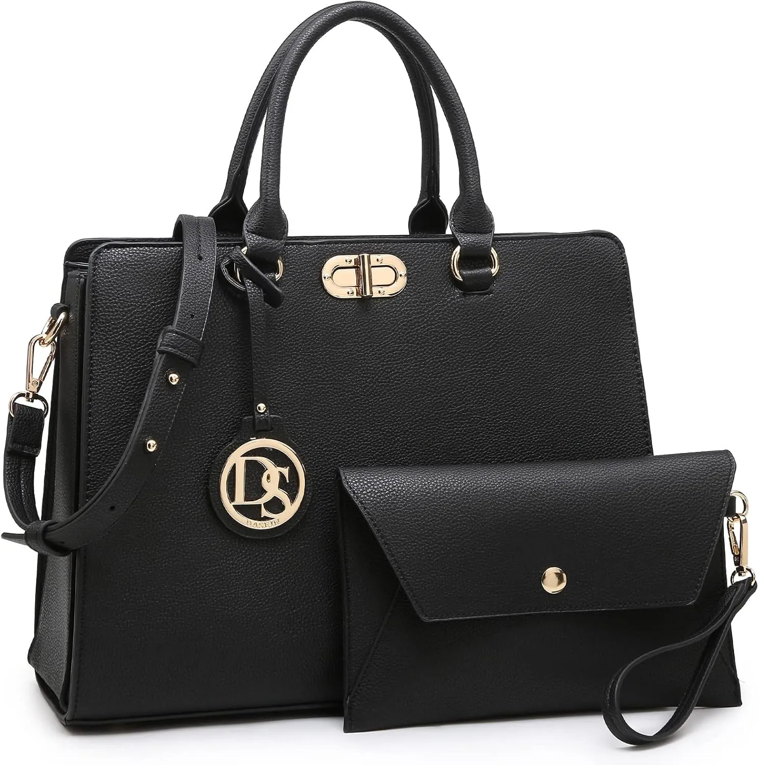 Dasein Women Handbags Purses Ladies Work Purse Satchel Tote Top Handle Shoulder Bags with Matching Clutch