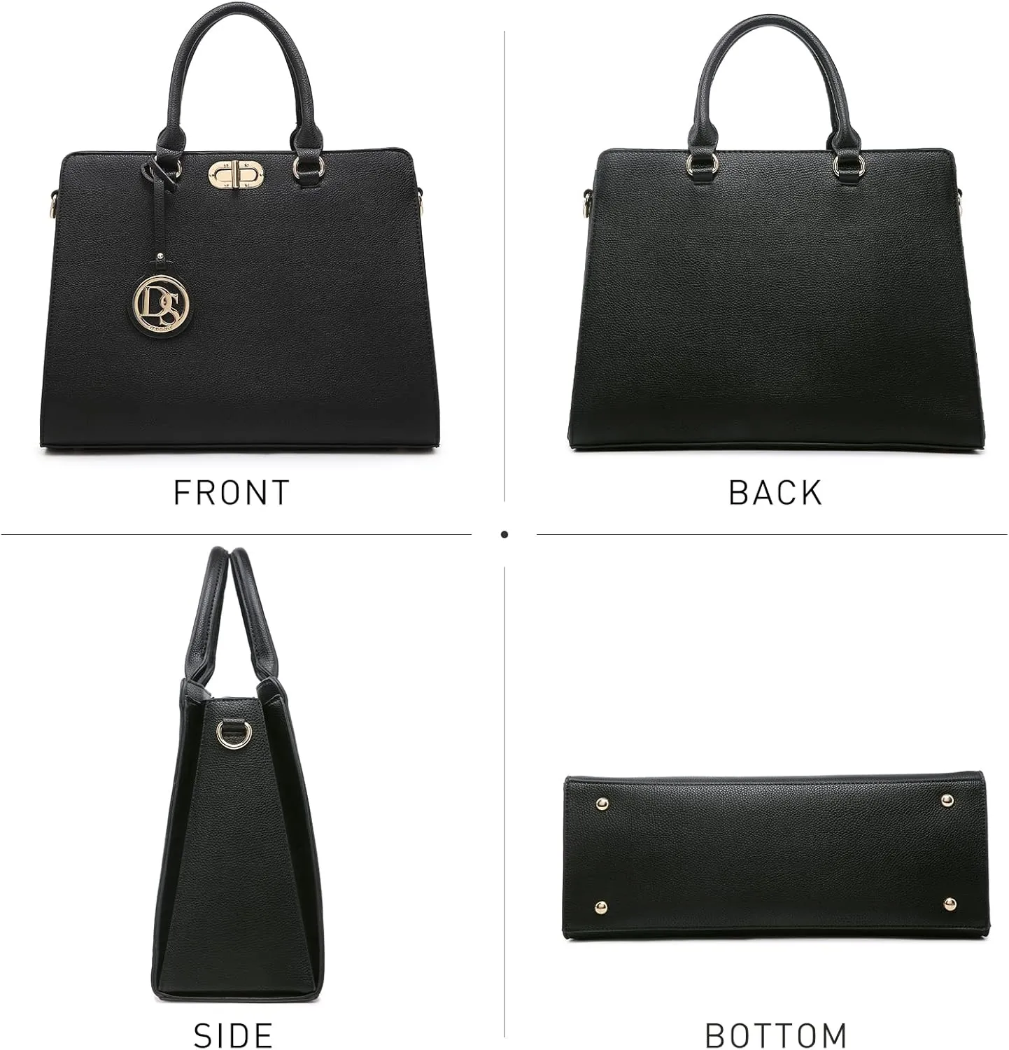 Dasein Women Handbags Purses Ladies Work Purse Satchel Tote Top Handle Shoulder Bags with Matching Clutch