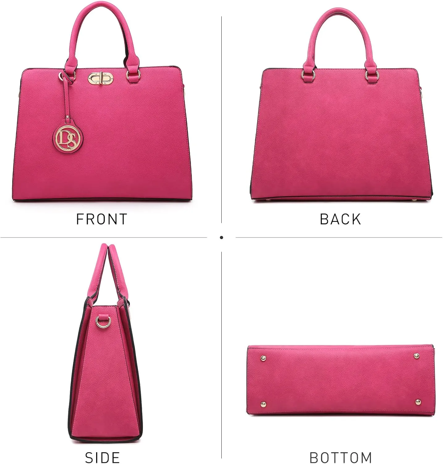 Dasein Women Handbags Purses Ladies Work Purse Satchel Tote Top Handle Shoulder Bags with Matching Clutch
