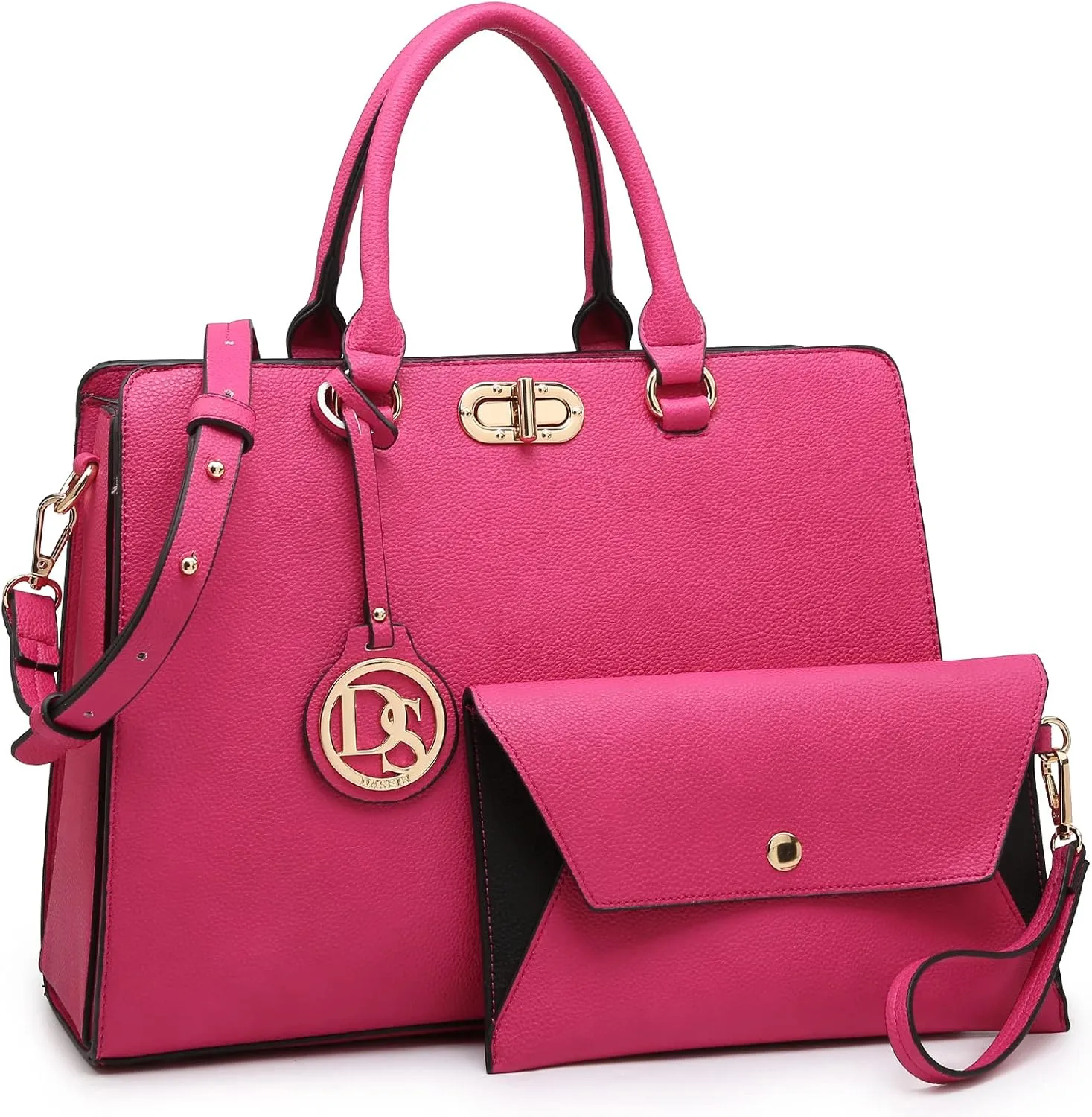 Dasein Women Handbags Purses Ladies Work Purse Satchel Tote Top Handle Shoulder Bags with Matching Clutch