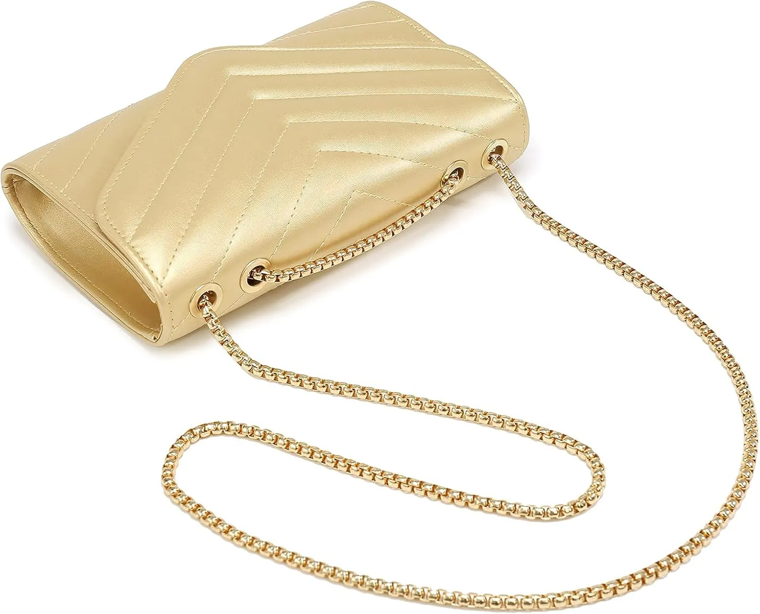 Dasein Women Small Quilted Crossbody Bags Stylish Designer Evening Bag Clutch Purses and Handbags with Chain Shoulder Strap