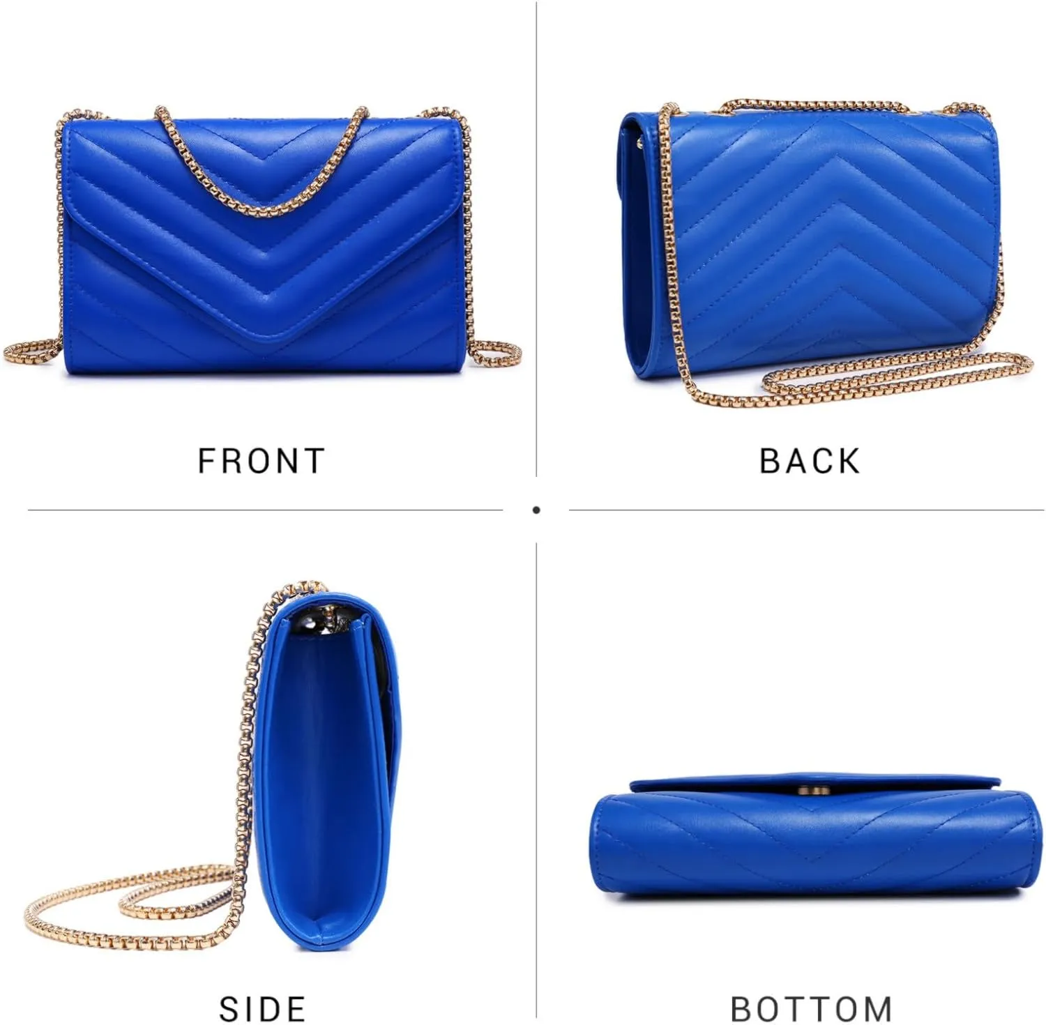 Dasein Women Small Quilted Crossbody Bags Stylish Designer Evening Bag Clutch Purses and Handbags with Chain Shoulder Strap