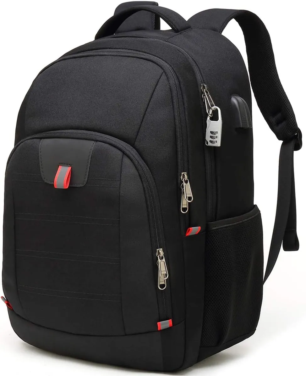 Della Gao Laptop Backpack for Men, Large Anti-Theft Business Travel Backpack with USB Charging Port, Water Resistant College School Computer Bag for Men/Women for 17 Inch Laptop and Notebook