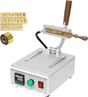 Desktop Hot Foil Stamping Machine, Small Manual Bronzing Machine with 26 Letter Dies, 45-280℃ Temperature Control, Embossing Heat Press Machine for Leather Crafting, DIY Projects