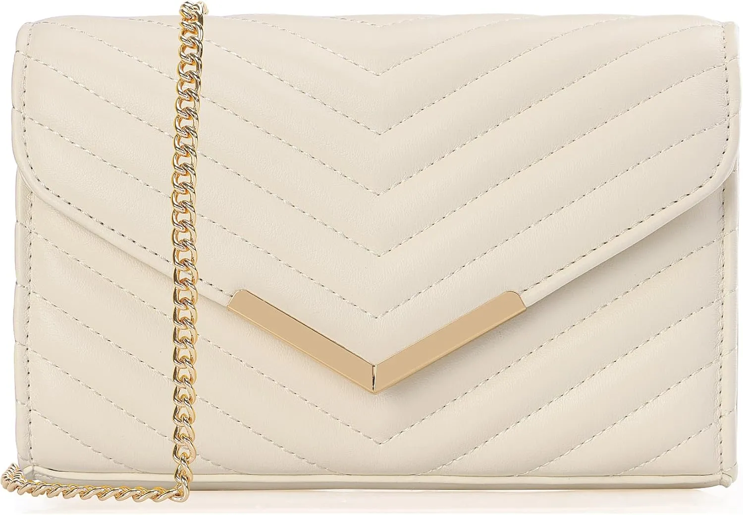 DEXMAY Women Clutch Purses Fashion Quilted Vegan Leather Envelope Evening Handbags Crossbody Bags with Chain Shoulder Strap