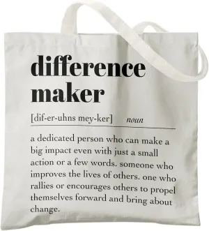 Difference Maker Sign Canvas Tote Bag -ToteBag, Thank You Gift for Women, Assistant Principal Appreciation Gifts