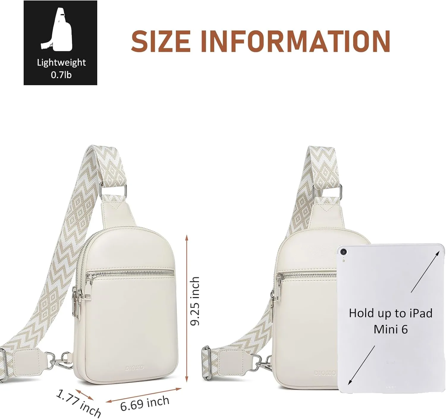 DIOMO Anti Theft Small Sling Bag for Women Cross Body Bag Trendy, RFID Fanny Packs Vegan Leather for Women Travel Belt Purse