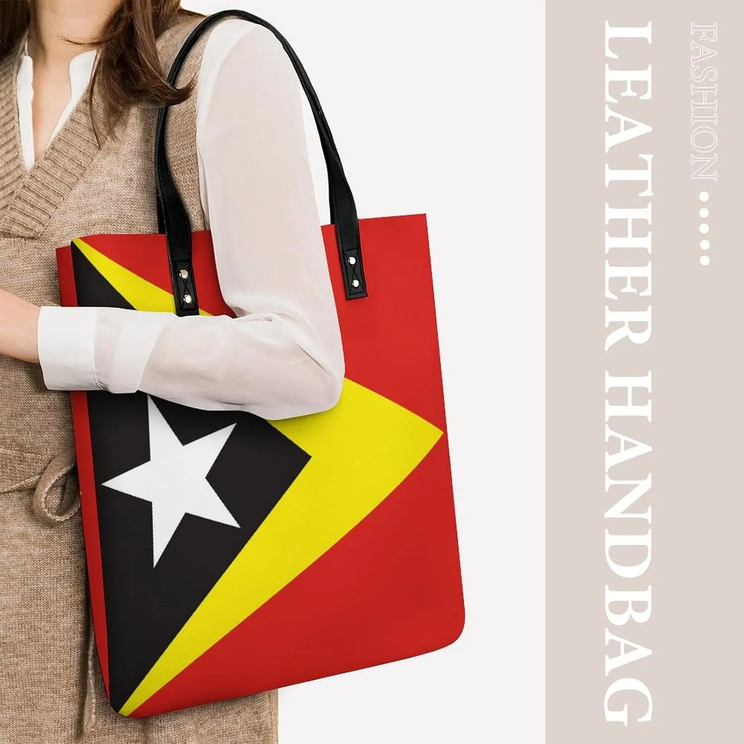 Djibouti Flag Women's Leather Handbag Spacious Tote for Work and Everyday Use