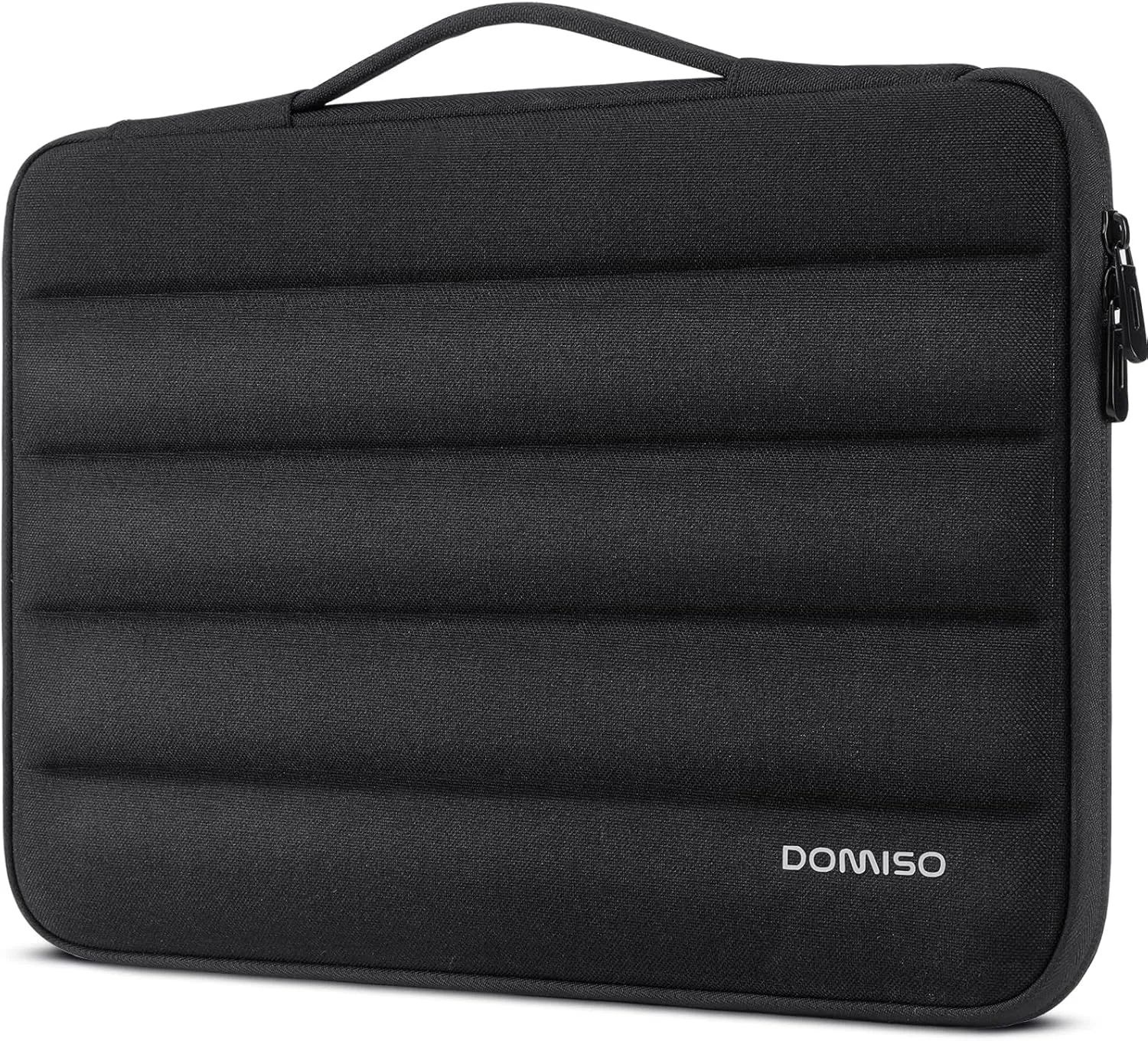 DOMISO 14 inch Laptop Sleeve Bag Shockproof Protective Carrying Case Water-Resistant Handbag with Handle Compatible with MacBook/HP/Dell,Black