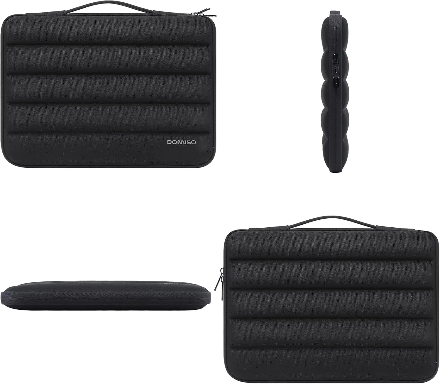 DOMISO 14 inch Laptop Sleeve Bag Shockproof Protective Carrying Case Water-Resistant Handbag with Handle Compatible with MacBook/HP/Dell,Black