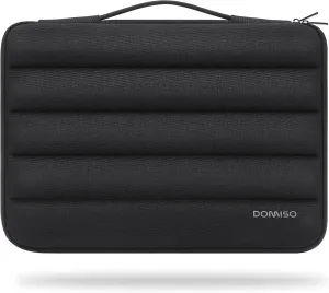 DOMISO 14 inch Laptop Sleeve Bag Shockproof Protective Carrying Case Water-Resistant Handbag with Handle Compatible with MacBook/HP/Dell,Black