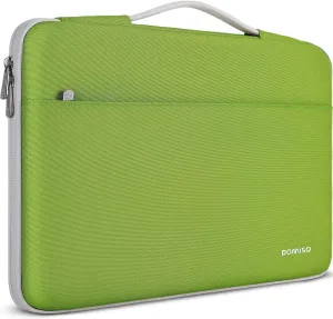 DOMISO 14 Inch Laptop Sleeve Canvas Notebook Portable Carrying Bag Case Handbag for 14" ThinkPad P14s T14s L14 Gen 2/HP ProBook 640 645 G4/15 Surface Laptop 3 4/Dell Chromebook 14,Tender Green