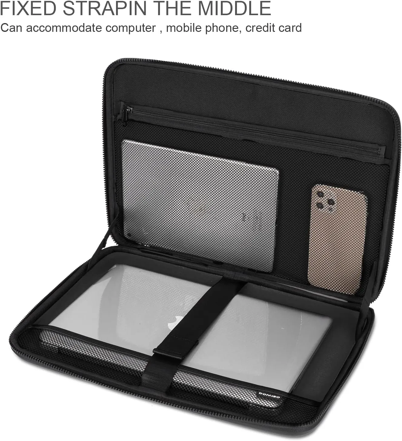 DOMISO 14 inch Laptop Sleeve with Handle Shockproof Computer Bag Waterproof EVA Protective Carrying Case for 14" ThinkPad E480/Yoga 920/13.5" Microsoft Surface Book/HP Pavilion 14 Stream 14, Silver