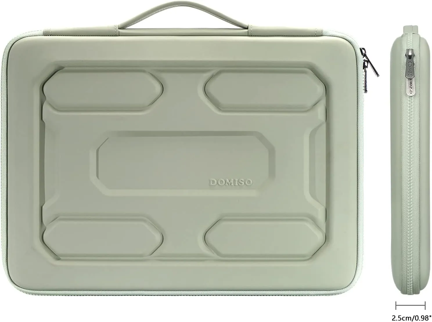 DOMISO 14 inch Laptop Sleeve with Handle Shockproof Computer Bag Waterproof EVA Protective Carrying Case for 14" ThinkPad E480/Yoga 920/13.5" Microsoft Surface Book/HP Pavilion 14 Stream 14,Mint Green