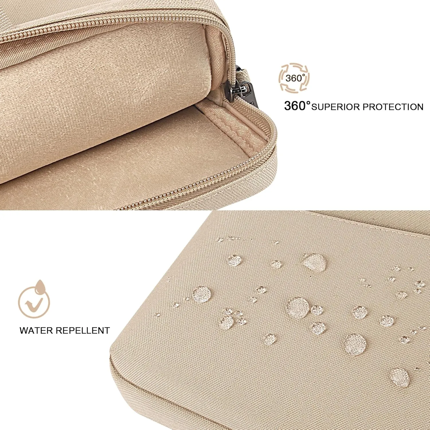 DOMISO 15.6 Inch Laptop Carrying Bag Business Briefcase Waterproof Messenger Shoulder Bag for 15"-15.6" Laptop/Apple/IdeaPad/Acer Aspire/HP ENVY 15 / Dell XPS 15, Beige