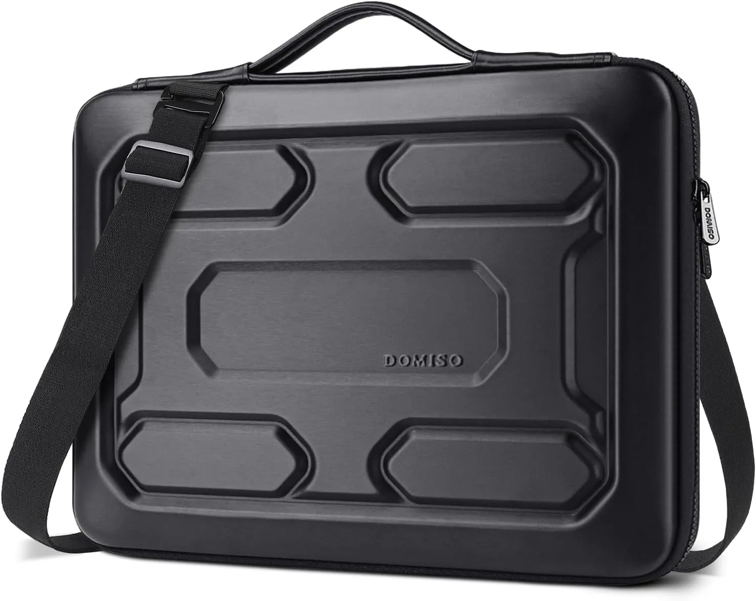 DOMISO 15.6 inch Laptop Sleeve Shoulder Bag Shockproof Computer Bag Waterproof EVA Protective Carrying Case for 15.6" Lenovo Yoga 720 IdeaPad 310 320 ThinkPad T570/Dell Inspiron 15/HP Envy 15, Black