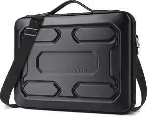 DOMISO 15.6 inch Laptop Sleeve Shoulder Bag Shockproof Computer Bag Waterproof EVA Protective Carrying Case for 15.6" Lenovo Yoga 720 IdeaPad 310 320 ThinkPad T570/Dell Inspiron 15/HP Envy 15, Black