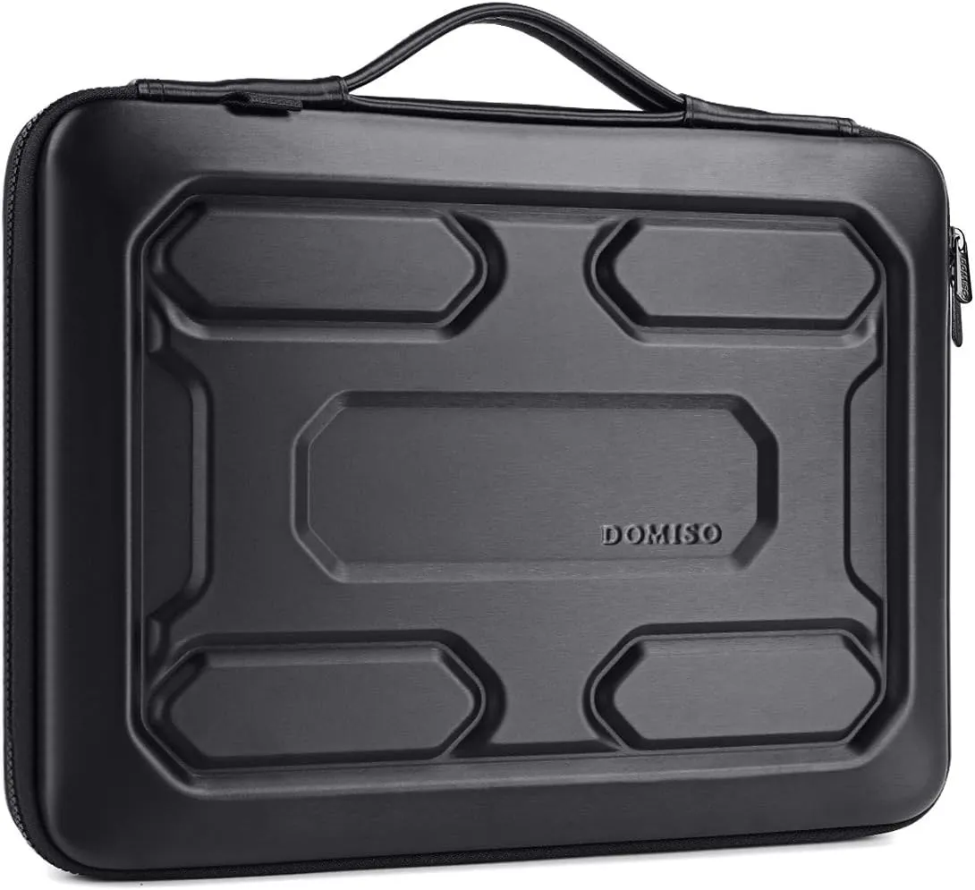DOMISO 15.6 inch Laptop Sleeve with Handle Shockproof Computer Bag Waterproof EVA Protective Carrying Case for 15.6" Lenovo Yoga 720 IdeaPad 310 320 ThinkPad T570/Dell Inspiron 15/HP Envy 15, Black