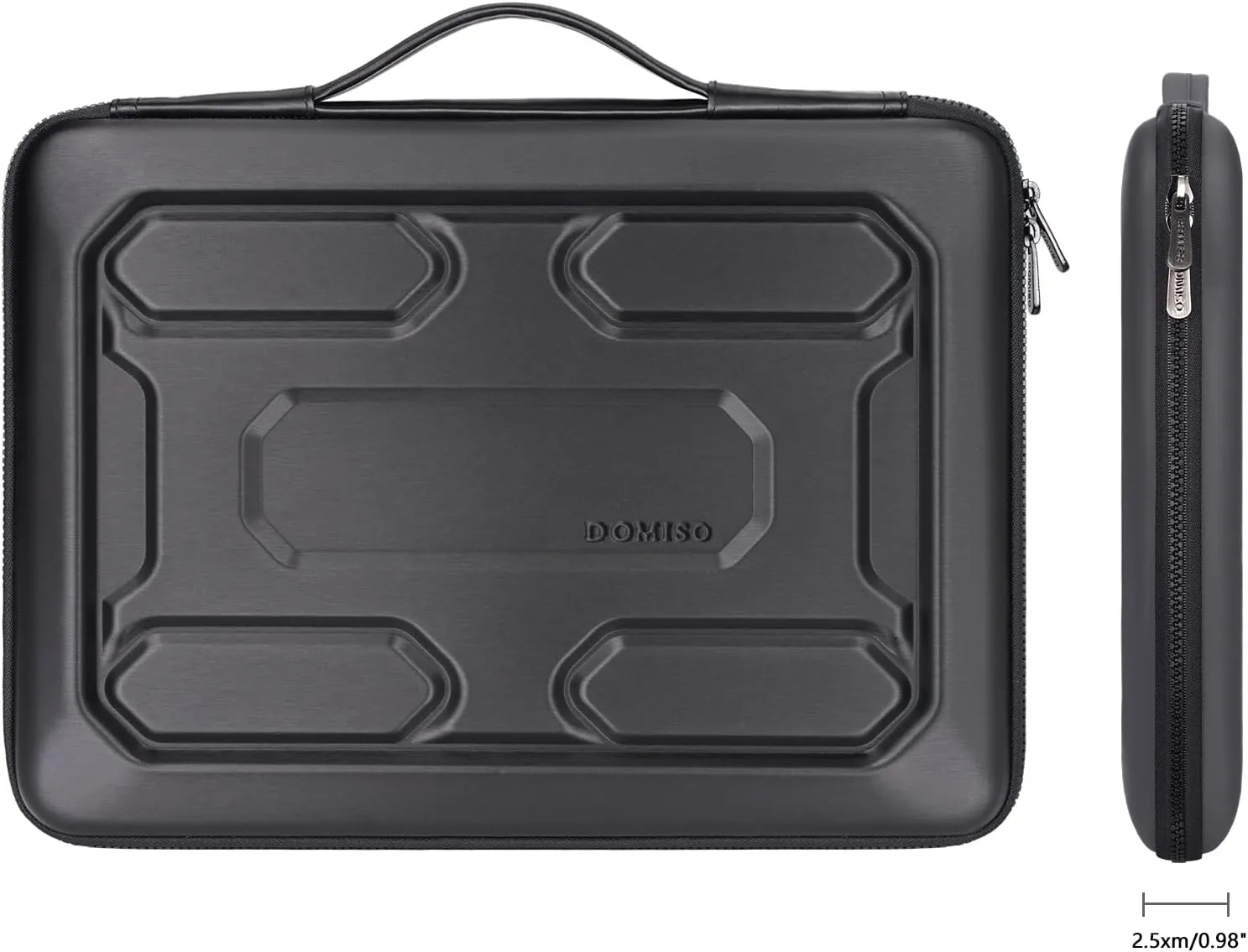 DOMISO 15.6 inch Laptop Sleeve with Handle Shockproof Computer Bag Waterproof EVA Protective Carrying Case for 15.6" Lenovo Yoga 720 IdeaPad 310 320 ThinkPad T570/Dell Inspiron 15/HP Envy 15, Black