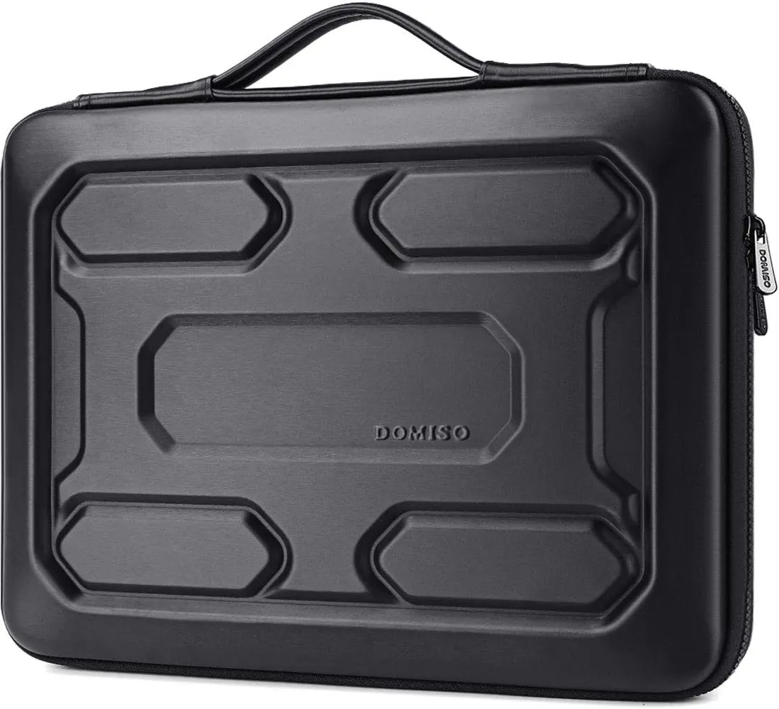 DOMISO 15.6 inch Laptop Sleeve with Handle Shockproof Computer Bag Waterproof EVA Protective Carrying Case for 15.6" Lenovo Yoga 720 IdeaPad 310 320 ThinkPad T570/Dell Inspiron 15/HP Envy 15, Black