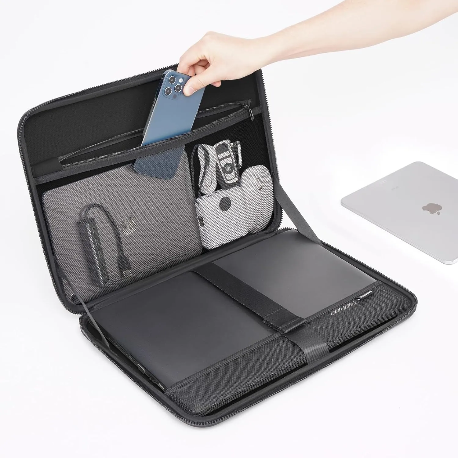 DOMISO 17 inch Laptop Sleeve with Handle Shockproof Waterproof EVA Protective Case for 17.3" ZBook Fury 17.3 G8/MSI GS73VR Stealth Pro/HP Envy 17/LG Gram 17"/ROG Strix GL702VS, Orange