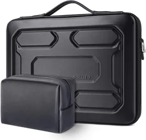 DOMISO 17 inch Laptop Sleeve with Pouch Shockproof Computer Bag Waterproof EVA Protective Carrying Case for 17.3" HP Envy 17/MSI GS73VR Stealth Pro/LG Gram 17"/ROG Strix GL702VS, Black