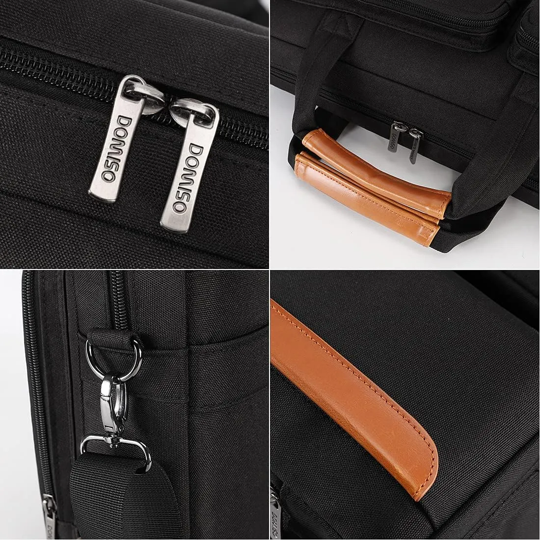 DOMISO 17.3 inch Laptop Shoulder Bag Case Water Resistant Messenger Bag Handbag Business Briefcase for 17.3" Notebook/Apple/Lenovo/Microsoft/HP/Asus/Acer/Dell/Huawei/Samsung/Toshiba,Black