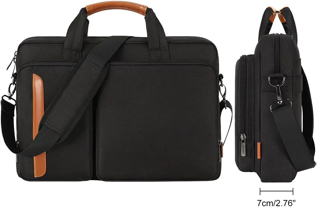 DOMISO 17.3 inch Laptop Shoulder Bag Case Water Resistant Messenger Bag Handbag Business Briefcase for 17.3" Notebook/Apple/Lenovo/Microsoft/HP/Asus/Acer/Dell/Huawei/Samsung/Toshiba,Black