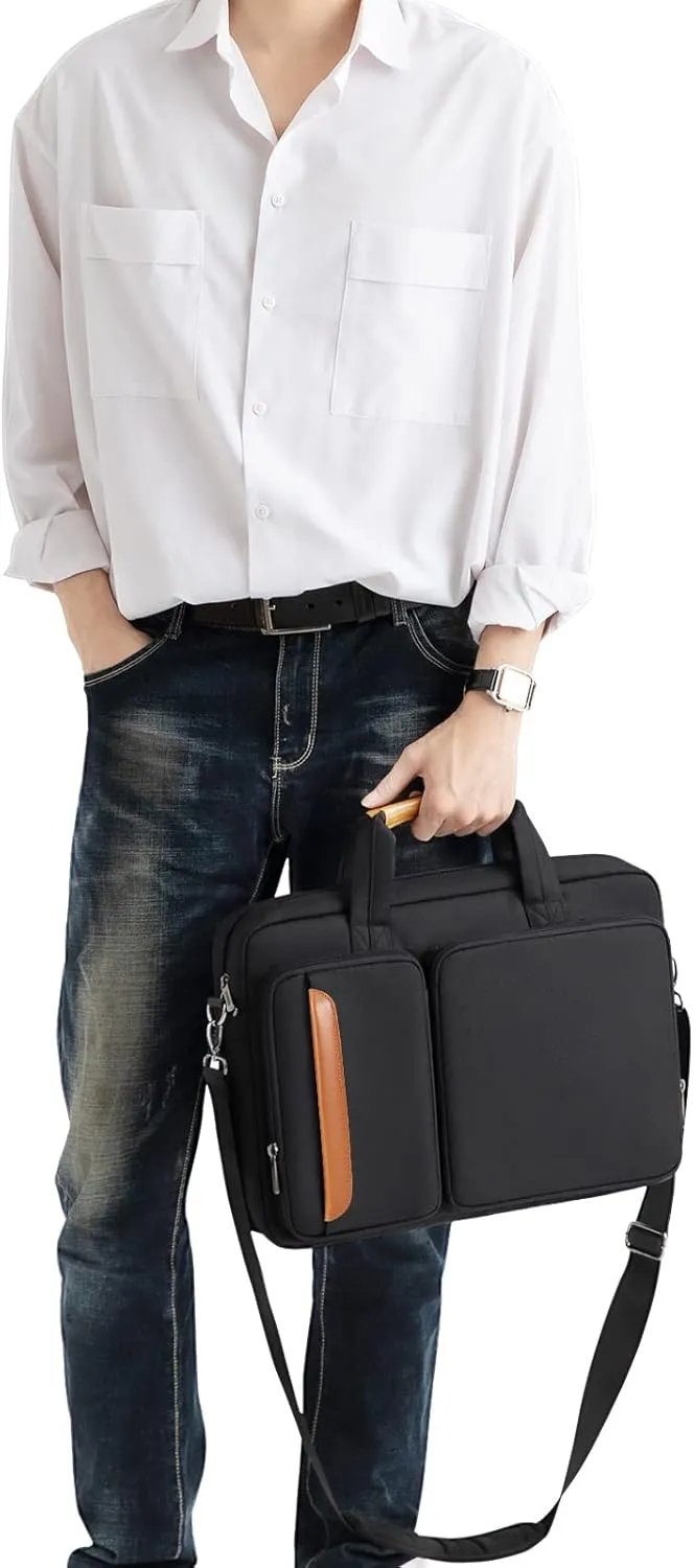 DOMISO 17.3 inch Laptop Shoulder Bag Case Water Resistant Messenger Bag Handbag Business Briefcase for 17.3" Notebook/Apple/Lenovo/Microsoft/HP/Asus/Acer/Dell/Huawei/Samsung/Toshiba,Black