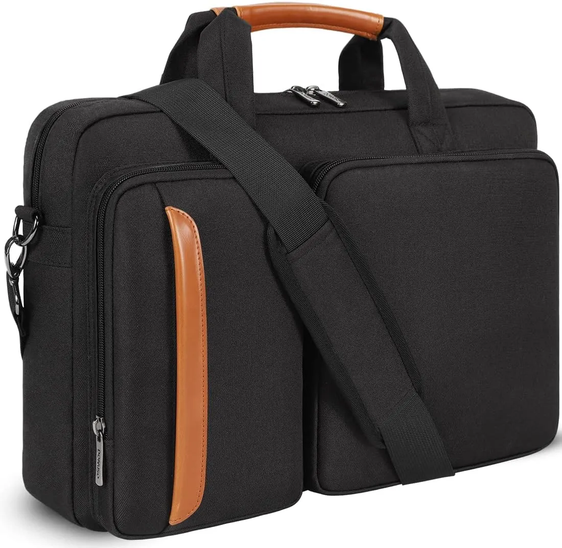 DOMISO 17.3 inch Laptop Shoulder Bag Case Water Resistant Messenger Bag Handbag Business Briefcase for 17.3" Notebook/Apple/Lenovo/Microsoft/HP/Asus/Acer/Dell/Huawei/Samsung/Toshiba,Black