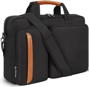 DOMISO 17.3 inch Laptop Shoulder Bag Case Water Resistant Messenger Bag Handbag Business Briefcase for 17.3" Notebook/Apple/Lenovo/Microsoft/HP/Asus/Acer/Dell/Huawei/Samsung/Toshiba,Black