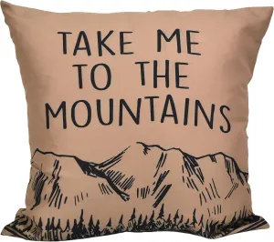 Donna Sharp Decorative Throw Pillow with Timber (Take Me to The Mountains) Design and Easy-to-Remove Zip Closure - Sqaure Pillows for Couch, Sofa, Beds and Chairs - 18" x 18"