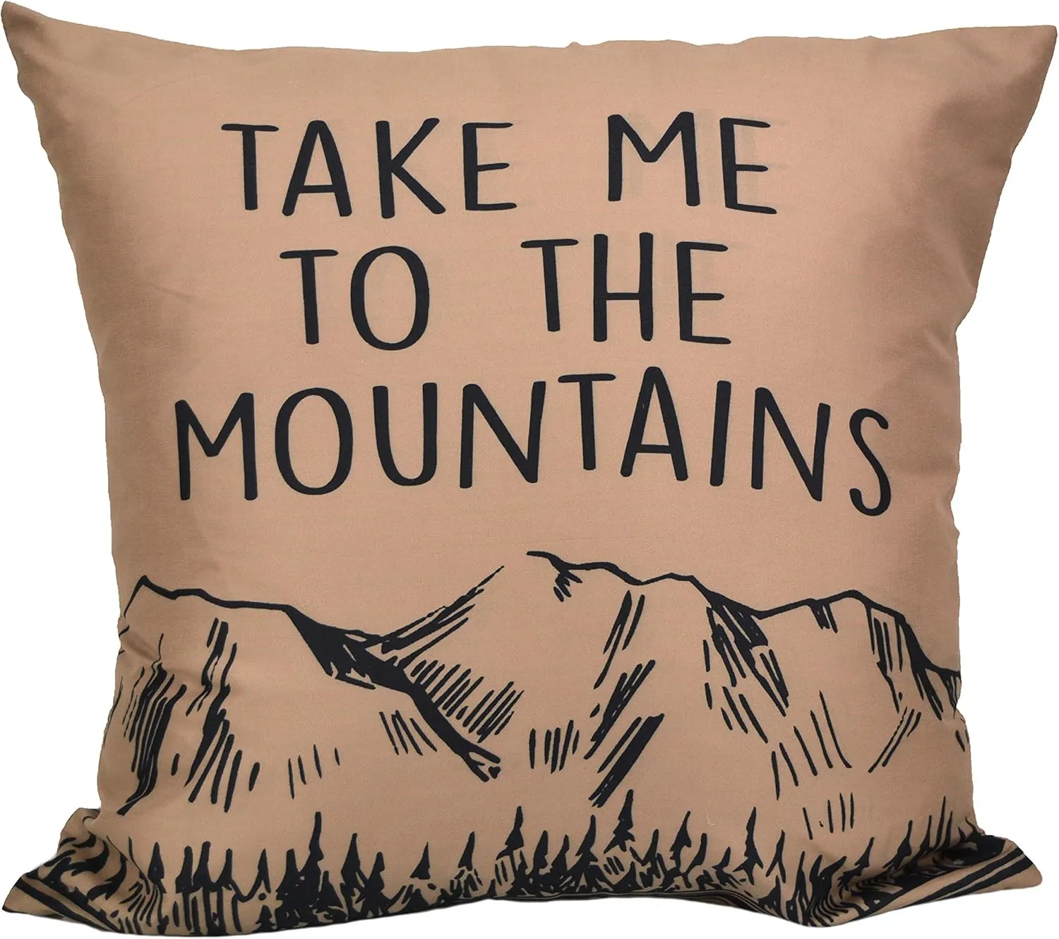 Donna Sharp Decorative Throw Pillow with Timber (Take Me to The Mountains) Design and Easy-to-Remove Zip Closure - Sqaure Pillows for Couch, Sofa, Beds and Chairs - 18" x 18"