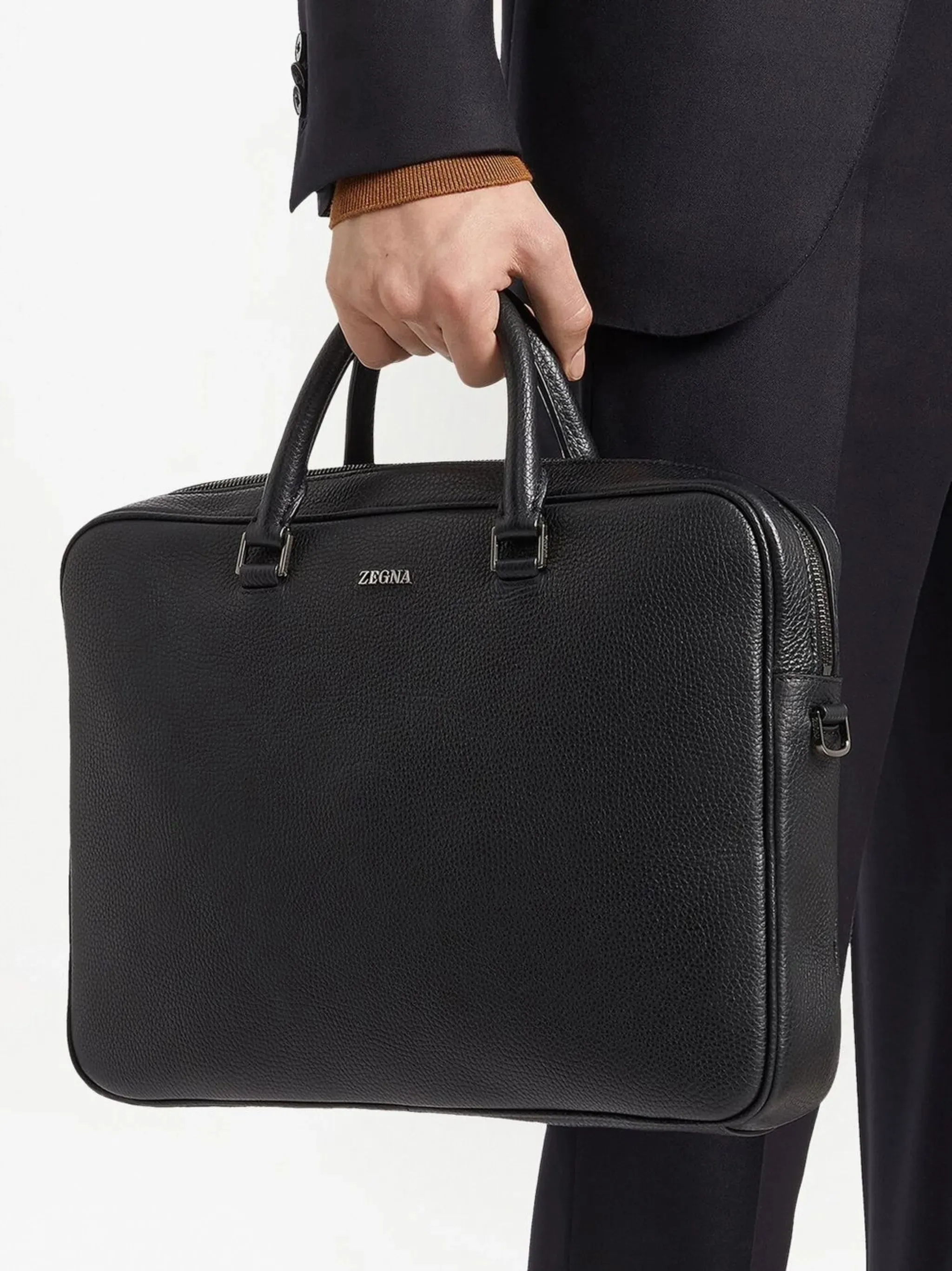 Don't wait Edgy Leather Safety-assured Business bag Grained