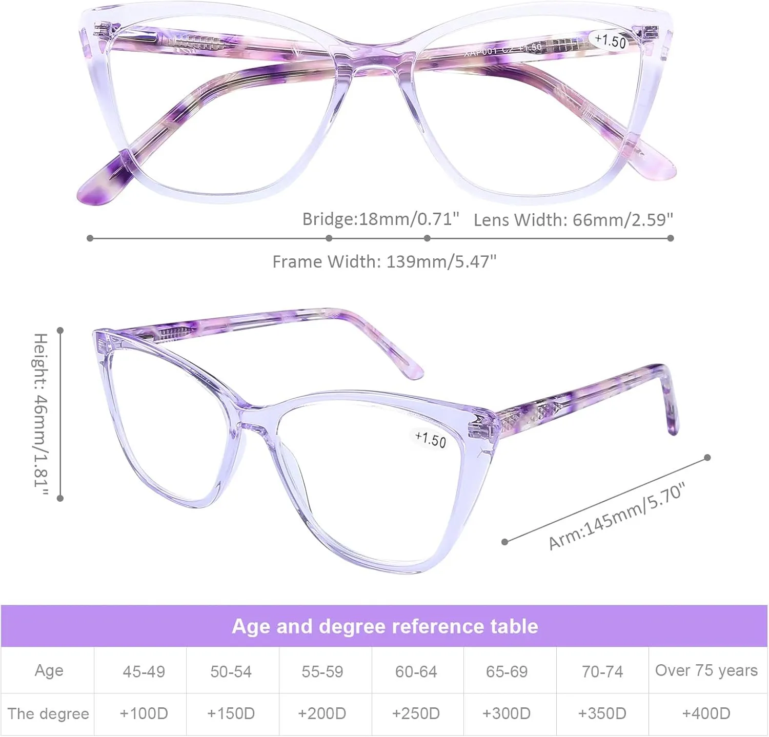 DOOViC Computer Reading Glasses Blue Light Blocking Anti Eyestrain Fashion Cat Eye Spring Hinge Readers for Women 0.0 Strength