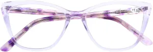 DOOViC Computer Reading Glasses Blue Light Blocking Anti Eyestrain Fashion Cat Eye Spring Hinge Readers for Women 0.0 Strength