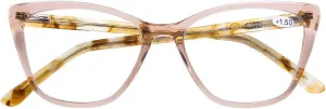 DOOViC Computer Reading Glasses Blue Light Blocking Anti Eyestrain Fashion Cat Eye Spring Hinge Readers for Women 0.0 Strength