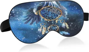 Dream Catcher Eagle Sleep Mask Light Blocking Eye Mask for Sleeping with Adjustable Strap Boho Beautiful Soft Lightweight Eye Cover Blindfold for Men Women Work Travel Naps