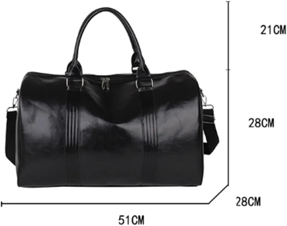 Duffle Bag Men's Handbag Travel Bag Casual Travel Leather Crossbody Bag for Travel, Workout(Black)