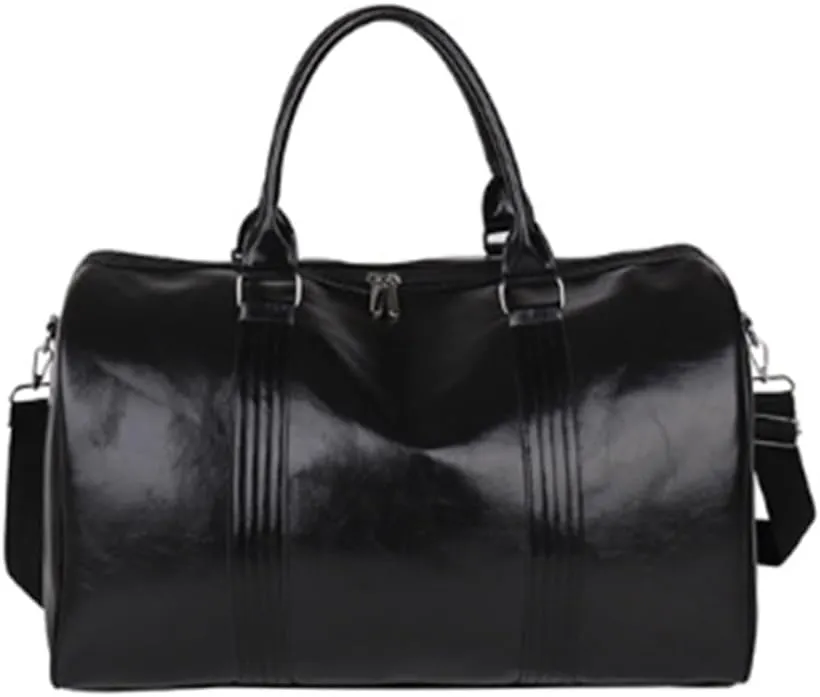 Duffle Bag Men's Handbag Travel Bag Casual Travel Leather Crossbody Bag for Travel, Workout(Black)