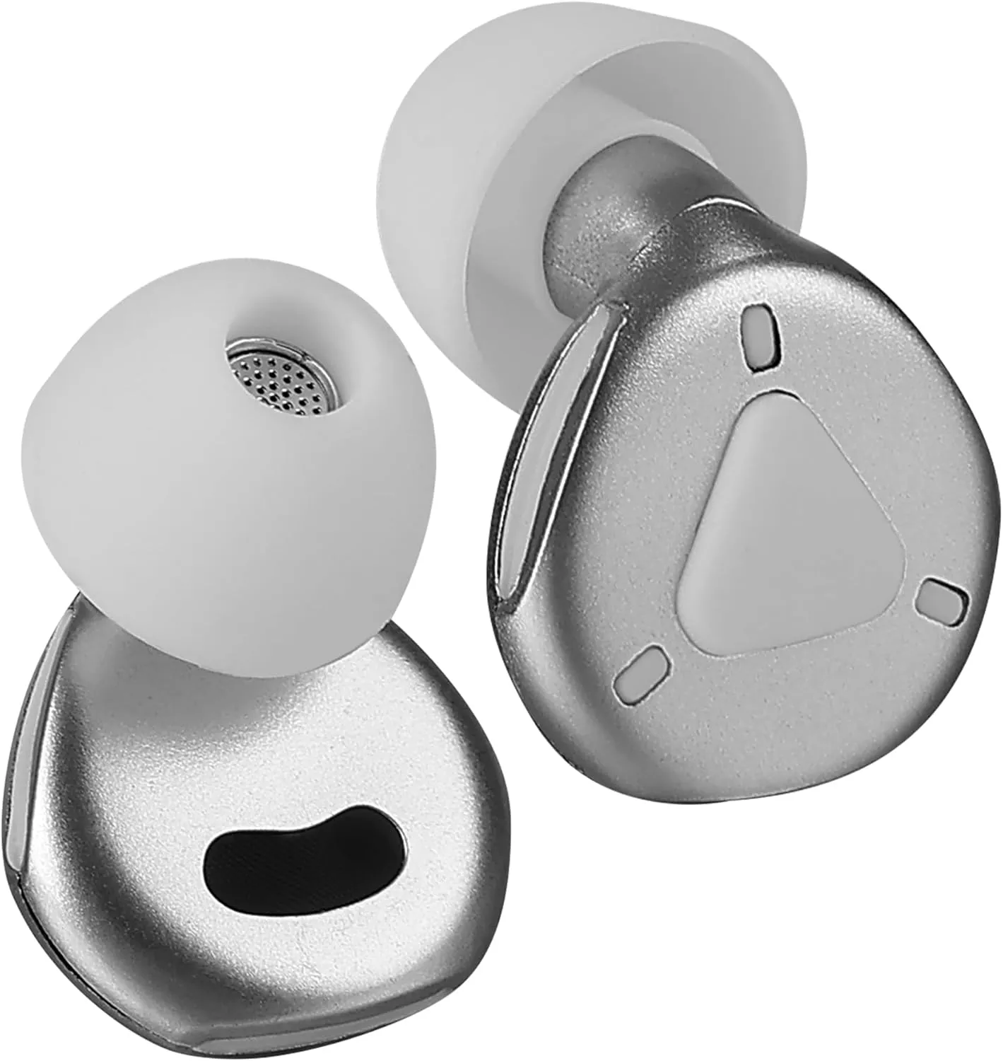 Ear Plugs for Sleeping, Reusable Hearing Protection for Sleep,Work,Focus,Travel, Adjustable Passive Earplugs for Concerts & Festivals, Bright Silver