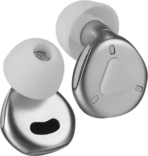 Ear Plugs for Sleeping, Reusable Hearing Protection for Sleep,Work,Focus,Travel, Adjustable Passive Earplugs for Concerts & Festivals, Bright Silver