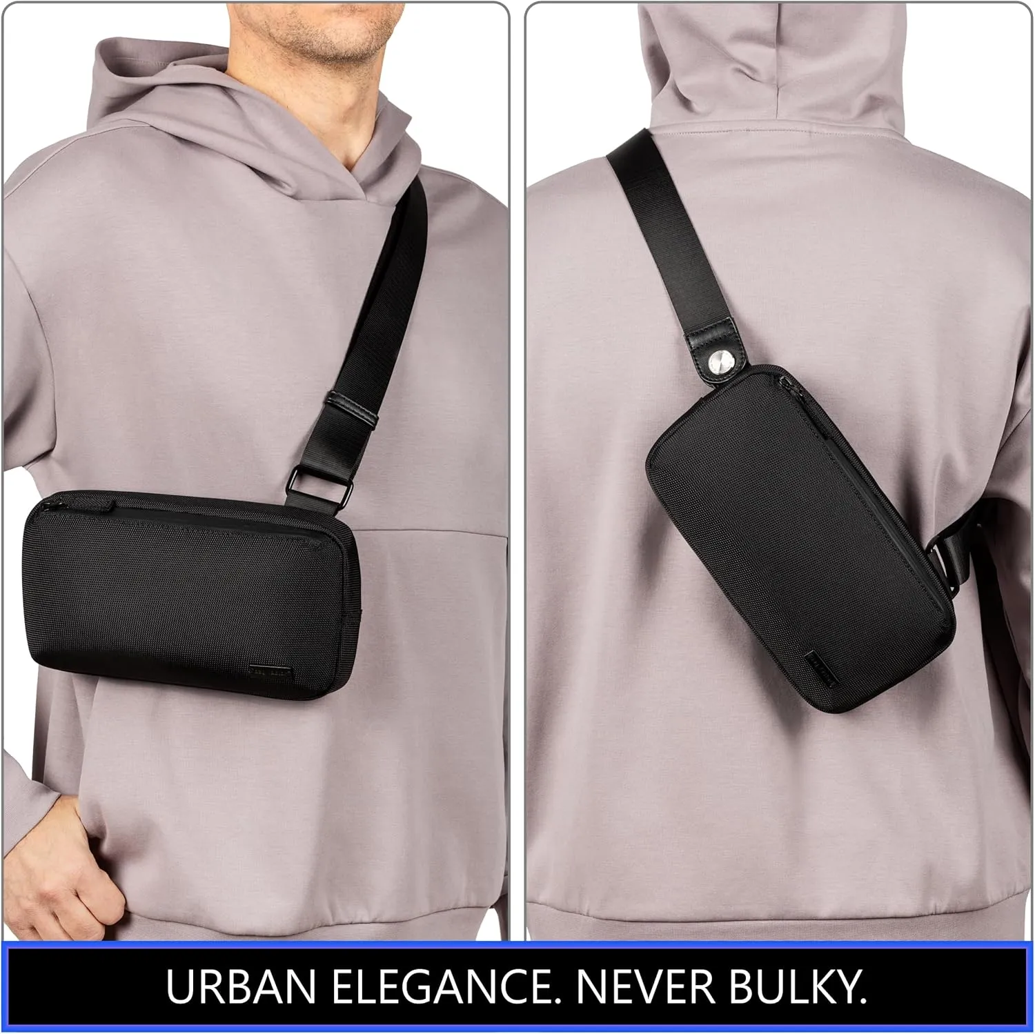 EDC Minimalist Crossbody Sling Bag for Men and Women – Slim Chest Bag with Urban Elegance (Small 1.5 L)