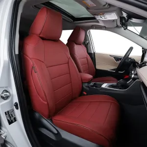 EKR Prius Seat Covers for Toyota Prius 2016-2022 L,LE,XLE,Limited,Two,Two Eco,Three,Three Touring,Four,Four Touring,Car Seat Cover Cushion Protectors Full Set,Leather (Burgundy)