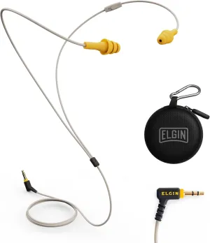 Elgin Ruckus  Earplug Earbuds with Mic, 25 dB Noise Reduction Wired Earbuds, Safety Ear Plugs Headphones, OSHA Compliant Hearing Protection for Work Construction Industrial, Sweatproof Headphones