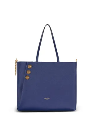 Embleme Grained Tote in Blue Nuit