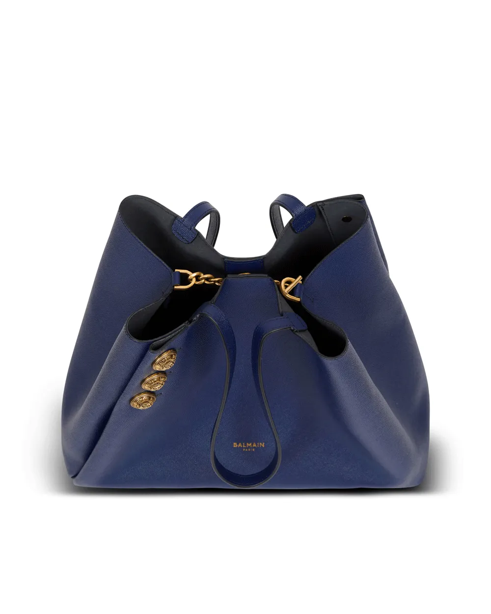 Embleme Grained Tote in Blue Nuit