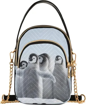 Emperor Penguins Chicks Design Crossbody Bags Shoulder Bag for Women Stylish Ladies Messenger Bags Cell Phone Purse and Handbags Wallet